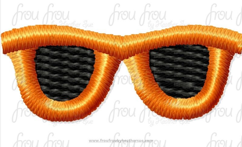 Sunglasses tiny Machine Embroidery Design Multiple Sizes 1/2"-2"