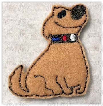 Clippie Dug UP Dog Machine Embroidery In The Hoop Project 1.5, 2, 3, and 4 inch