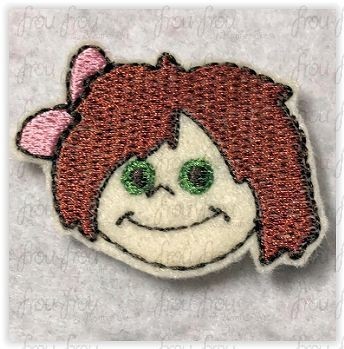 Clippie Elly UP Child Machine Embroidery In The Hoop Project 1.5, 2, 3, and 4 inch