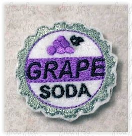 Clippie Grape Soda UP Machine Embroidery In The Hoop Project 1.5, 2, 3, and 4 inch