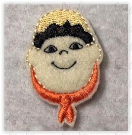 Clippie Russ Boy Child UP Machine Embroidery In The Hoop Project 1.5, 2, 3, and 4 inch
