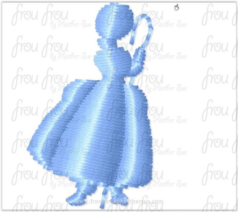 Bopeep Toy Movie Tiny Machine Embroidery Design Multiple Sizes 1/2-2"