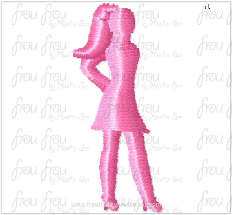Barb Doll Toy Movie Tiny Machine Embroidery Design Multiple Sizes 1/2-2"