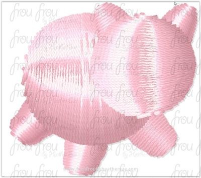 Pig Toy Movie Tiny Machine Embroidery Design Multiple Sizes 1/2-2