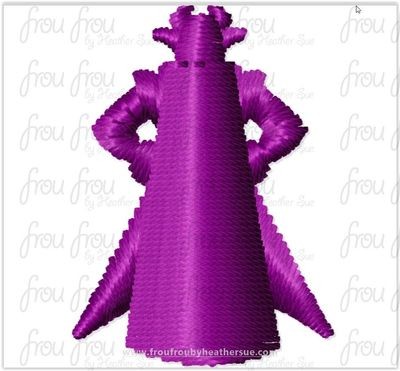 Zorg Evil Emperor Toy Movie Tiny Machine Embroidery Design Multiple Sizes 1/2-2"