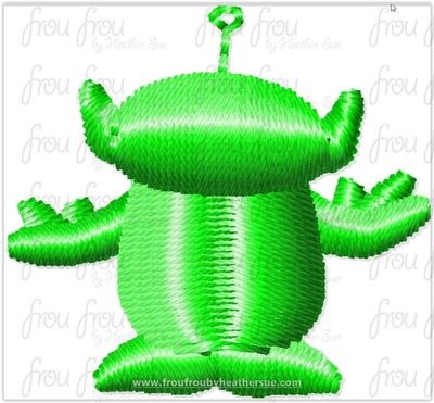 Alien Toy Movie Tiny Machine Embroidery Design Multiple Sizes 1/2-2