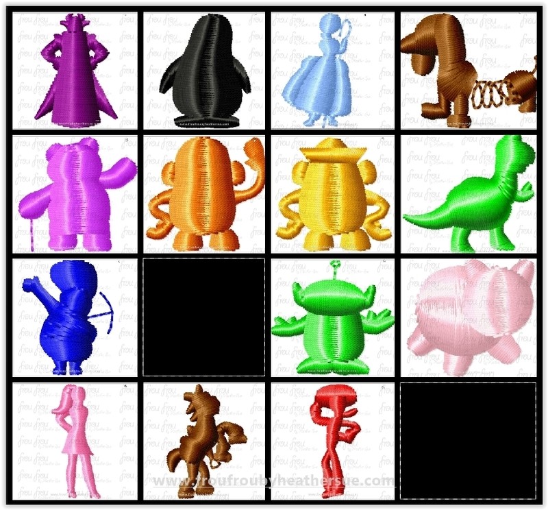 Toy Movie Tiny FOURTEEN Design SET Machine Embroidery Design Multiple Sizes 1/2-2"