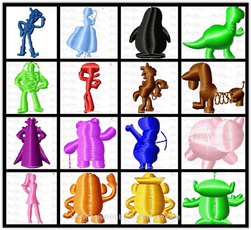 Toy Movie Tiny SIXTEEN Design SET Machine Embroidery Design Multiple Sizes 1/2-2"