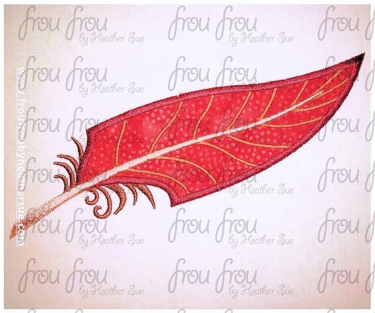 Feather Machine Applique and Filled Embroidery Design 2"-16"