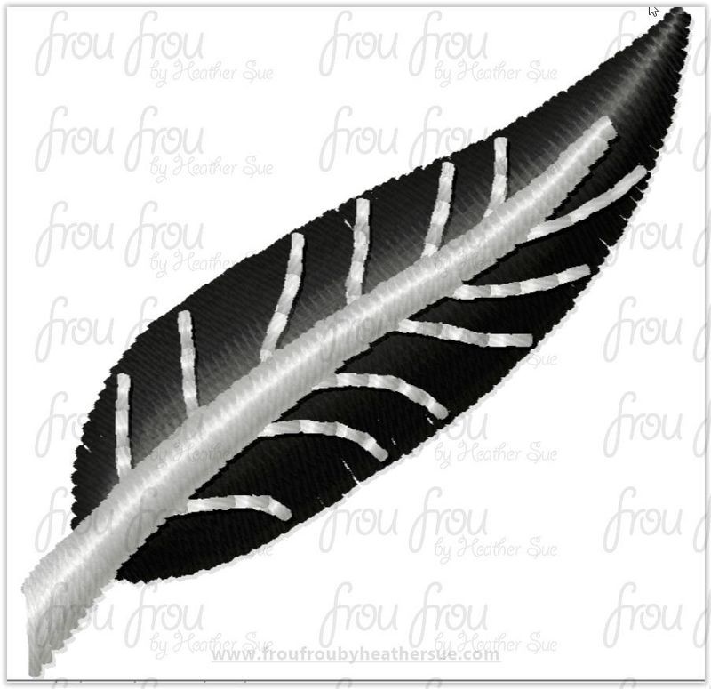 Feather Tiny Machine Embroidery Design Multiple Sizes 1/2&quot;-2&quot;
