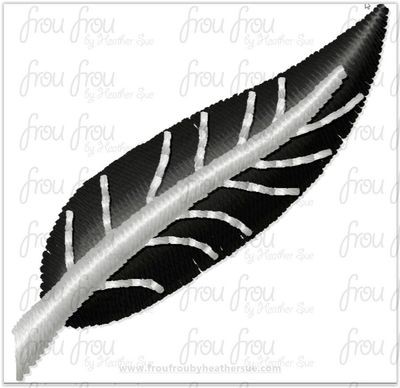 Feather Tiny Machine Embroidery Design Multiple Sizes 1/2