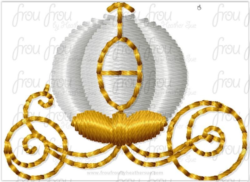 Pumpkin Coach Tiny Machine Embroidery Design Multiple Sizes 1/2&quot;-1.5&quot;