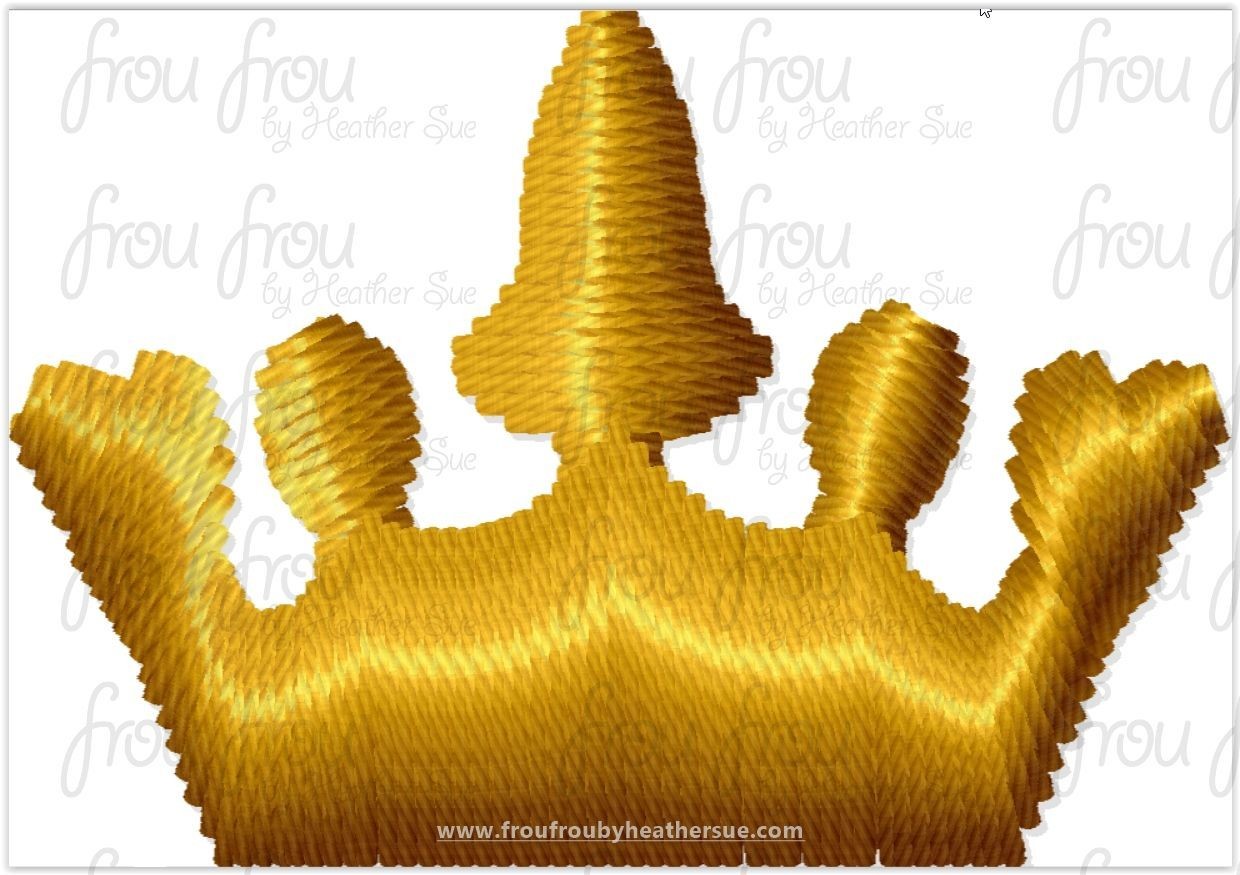 Crown Tiny Machine Embroidery Design Multiple Sizes 1/2
