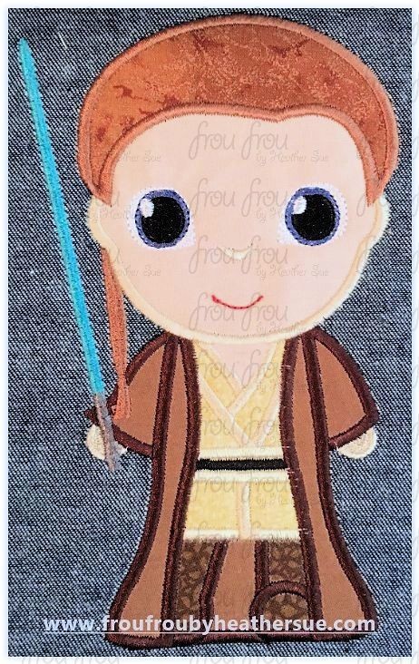 O B One Young Space Wars Cutie Little Prince Princess Machine Applique Embroidery Design, Multiple Sizes, including 4