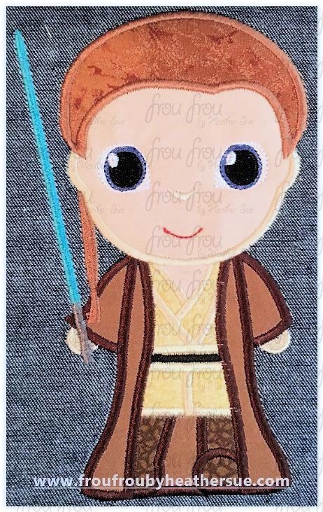 O B One Young Space Wars Cutie Little Prince Princess Machine Applique Embroidery Design, Multiple Sizes, including 4&quot;-16&quot;