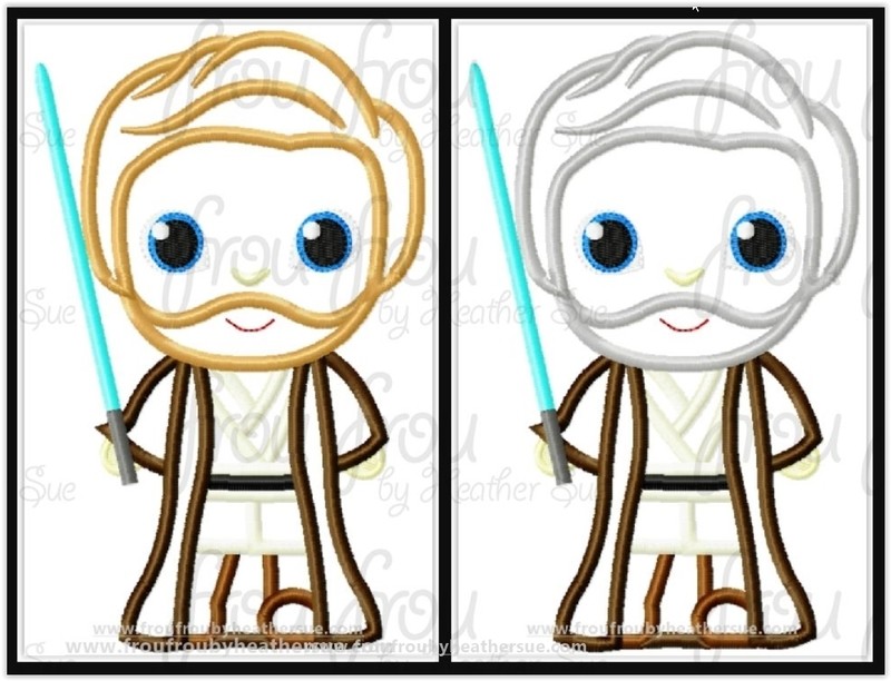 O B One TWO Cutie SET Middle, and Old Space Wars Cutie Little Prince Princess Machine Applique Embroidery Design, Multiple Sizes, including 4&quot;-16&quot;