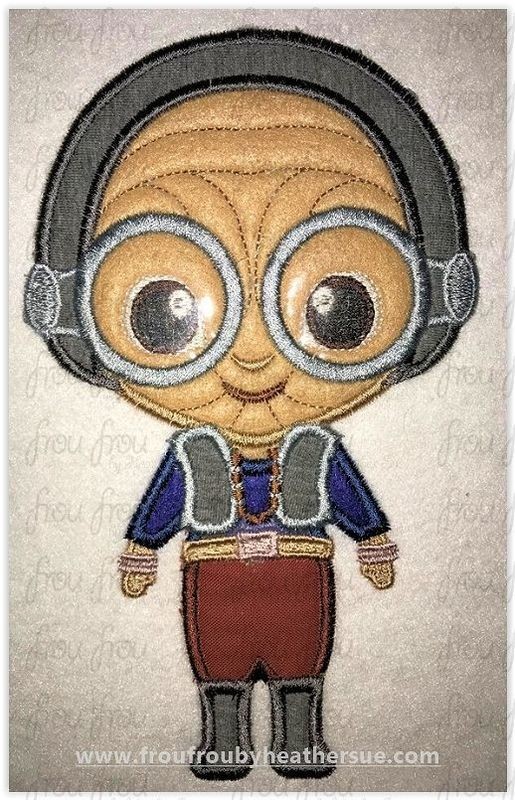Maze Cannota Little Space Wars Cutie Machine Applique Embroidery Design, multiple sizes, including 4 inch