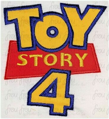Toy Movie Four Logo Machine Applique and filled Embroidery Design 1.5
