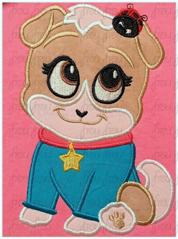 Keeyah Dog Puppy Dog Friends Machine Applique and Filled Embroidery Designs, multiple sizes, including 2"-16"