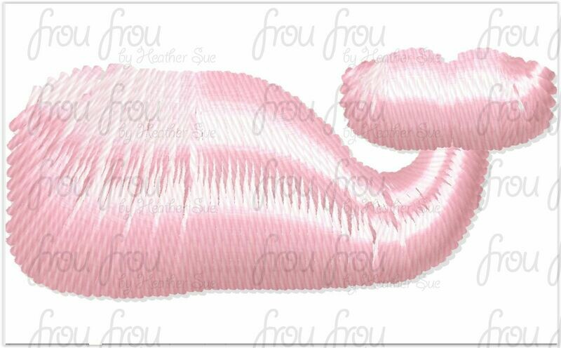 Sperm Whale Tiny Machine Embroidery Design Multiple Sizes 1/2&quot;-2&quot;