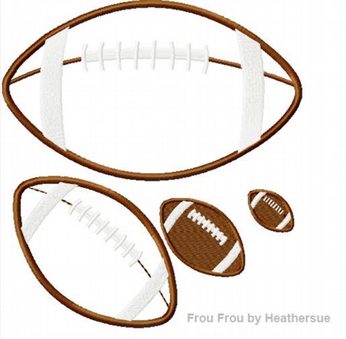 Football Machine Applique Embroidery Designs, multiple sizes including 1, 2, 4, 5, and 6 inchand 6 inchch