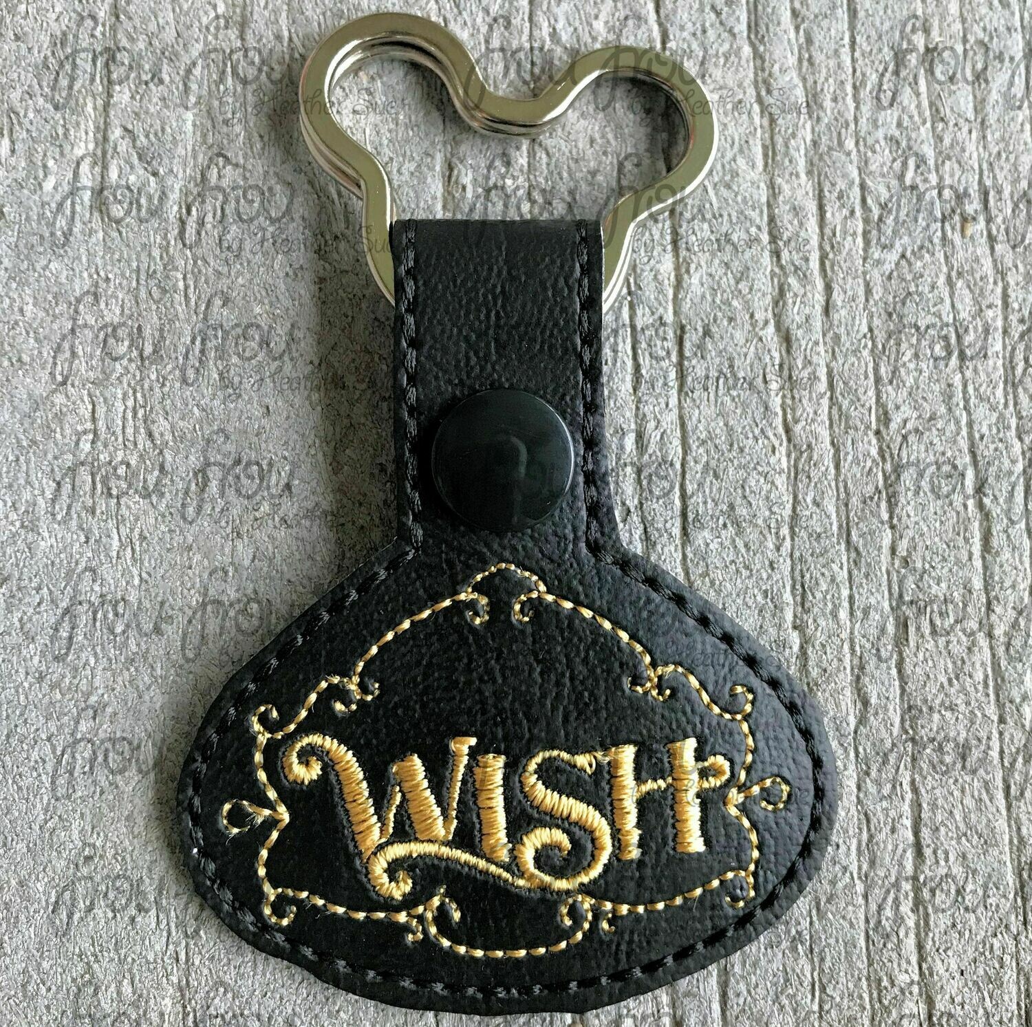 Wish Dis Cruise Ship key Fob, both short and long tab, velcro or snaps, THREE SIZES in the hoop Machine Applique Embroidery Design- 4