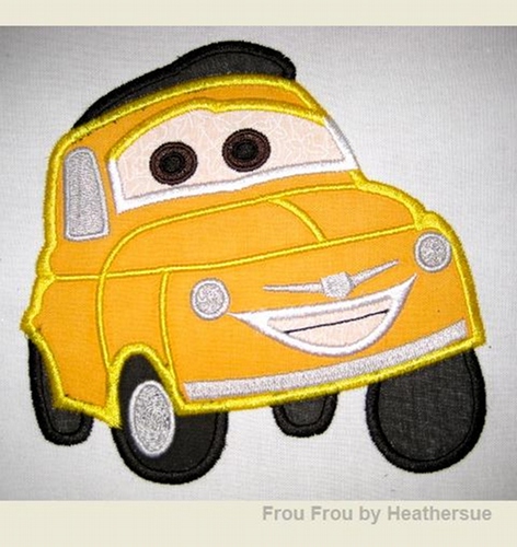 Louwigi Car Machine Applique Embroidery Design, Multiple sizes including 4 inch