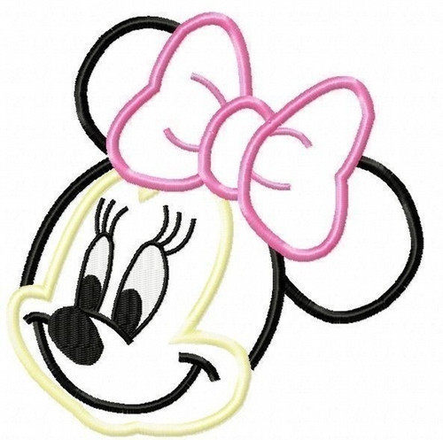 Miss Mouse Machine Applique Embroidery Design, Multiple Sizes- INCLUDING 4 INCH