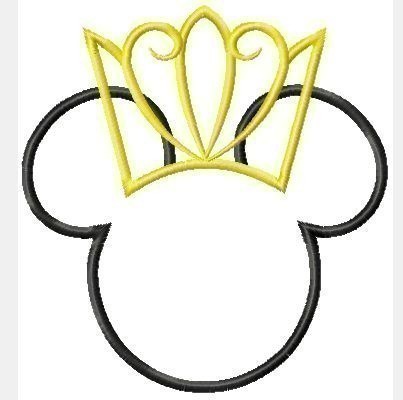 Miss Mouse Princess Crown Tiara Machine Applique Embroidery Design, multiple sizes including 4 inch