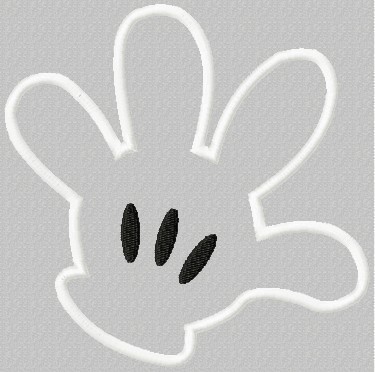 Mister Mouse Hand Machine Applique Embroidery Design, Multiple sizes, including half, 1, 2, 4, 5, and 6 inch