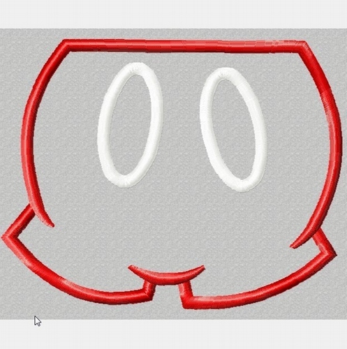 Mister Mouse Pants Machine Applique Embroidery Designs, multiple sizes, including half, 1, 2, 4, 7, and 10 inch