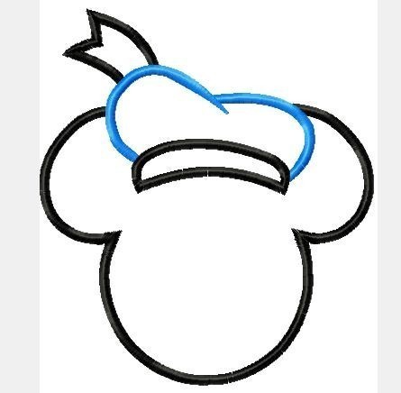 Mister Mouse with Duck hat Machine Applique Embroidery Design, multiple sizes including 4 inch