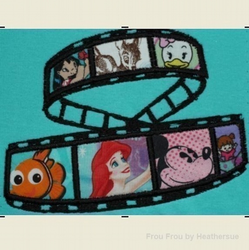 Movie Film Strip Machine Applique Embroidery Design, multiple sizes, including 4 inch