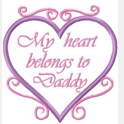 My heart belongs to Daddy, Mommy, Grandma, Grandpa FOUR DESIGN Machine Applique Embroidery SET, Multiple sizes, including 4 inch
