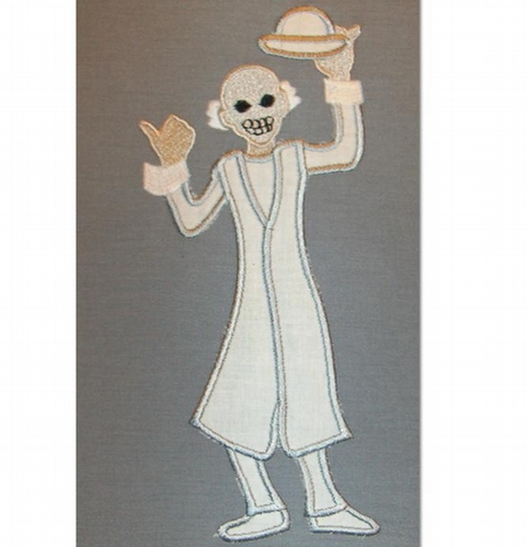 Second Hitchhiking Ghost Haunted House  Halloween Machine Applique Embroidery Design, multiple sizes, including 4 inch