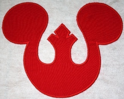 Space Wars Rebel  Mister Mouse Head Applique Machine Embroidery Design, Multiple Sizes including 4 inch