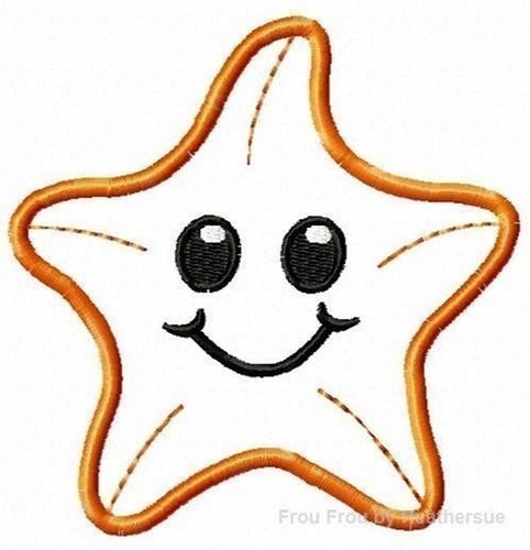 Star fish Starfish Machine Applique  Embroidery Design, multiple sizes, including 4 inch