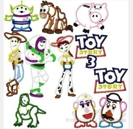 Toy Movie ELEVEN Machine Applique Embroidery Designs SET, Multiple sizes including 4 inch