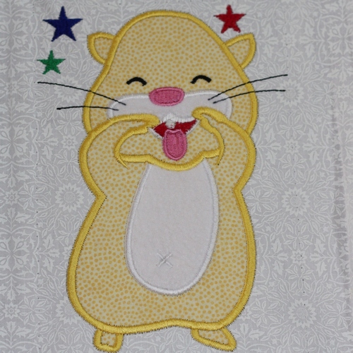 Yellow Hamster Zum Zum Pets - Machine Applique Embroidery Design, Multiple Sizes, including 4 inch