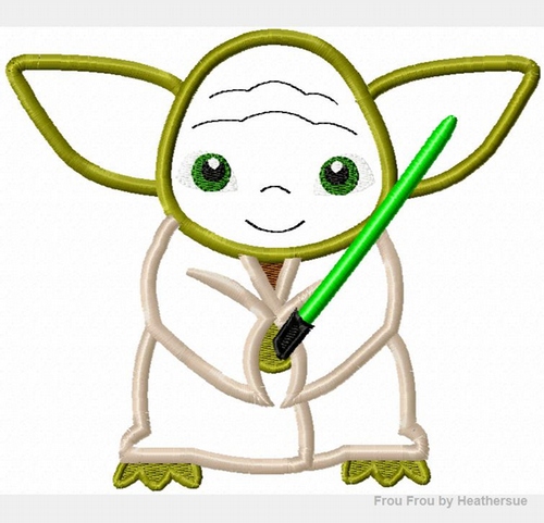 Yoduh Space Wars Cutie Little Prince Machine Applique Embroidery Design, Multiple Sizes, NOW INCLUDING 4 INCH
