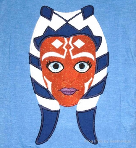Ahska Space Wars Machine Applique Embroidery Design Multiple Sizes, including 4 inch