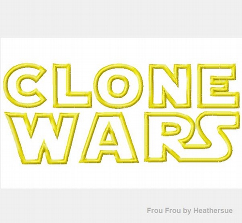 Cone Wars Wording Machine Applique Embroidery Design Multiple Sizes, including 2, 4, 7, and 10 inch