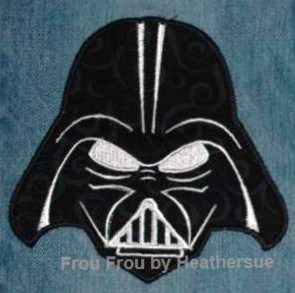 Dark Fader Head Space Wars Machine Applique Embroidery Design Multiple Sizes, including 2&quot;-16&quot;