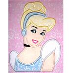 Cindy Princess Head and Shoulders Machine Applique Embroidery Design, Multiple sizes including 4 inch