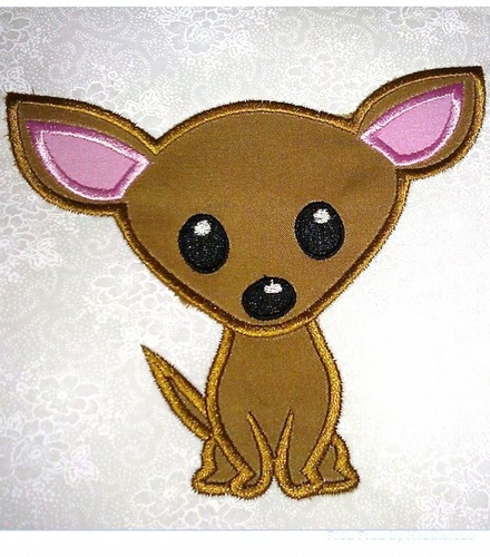 Chihuahua Dog Machine Applique Embroidery Design, multiple sizes, including 3 inch