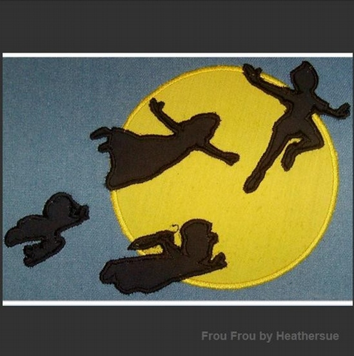 Flying to Never Land Silhouette SIX design SET Machine Applique Embroidery Designs, Multiple sizes including 4 inch