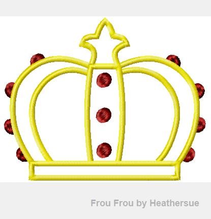 King Crown Machine Applique Embroidery Design, multiple sizes, including 1, 2, 4, 7, and 10 inch
