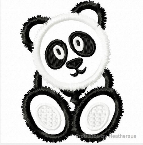 Panda Bear  Machine Applique Embroidery Design, multiple sizes, including 4 inch