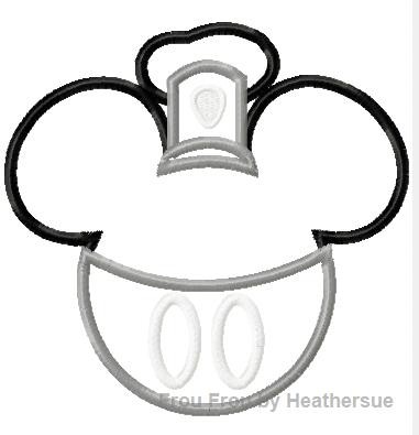 Vintage Steamboat Mister Mouse Head, Machine Applique Embroidery Design, Multiple Sizes- including 4 INCH