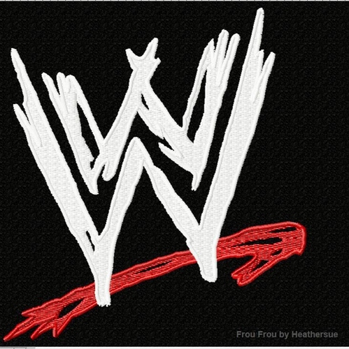 W with red line Machine  Embroidery Design, Multiple Sizes- including 4 INCH